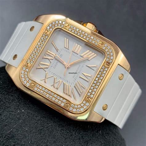 cartier santos 2690|cartier santos 100 diamond bezel.